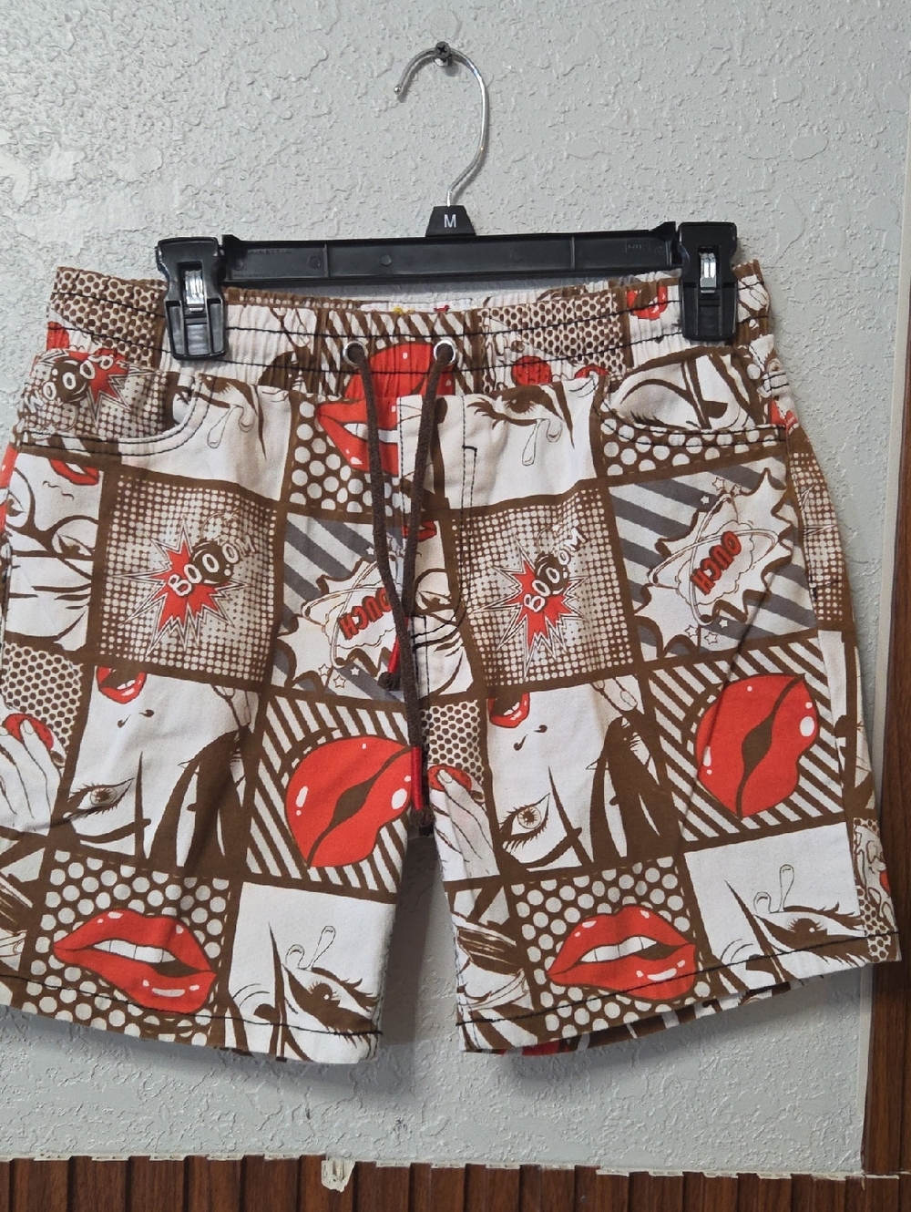 Men's Graphic Swim Shorts - Brown & Red By Drill Clothing Corp.